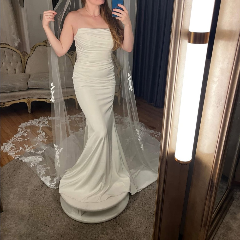 Strapless Ivory Fit and Flare Wedding Dress